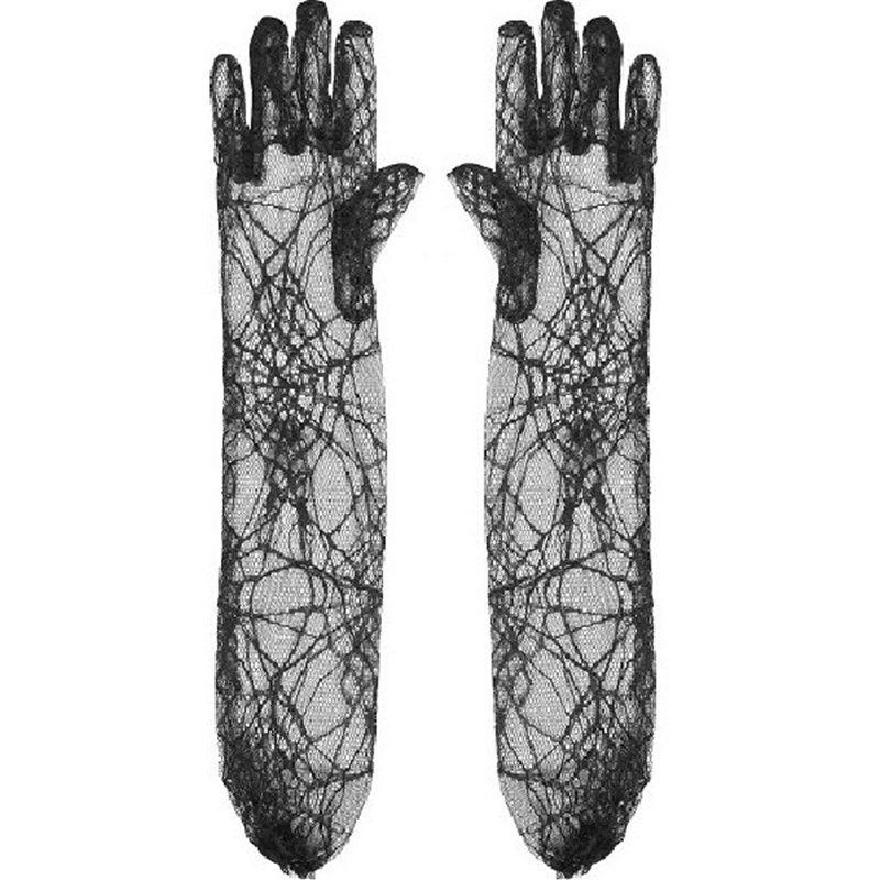 BLACK SPIDERS WEB GLOVES