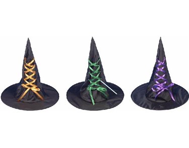 3ASST ADULT WITCH HAT