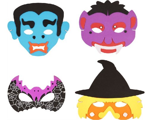 4ASST HALLOWEEN EVA MASK
