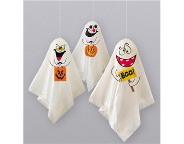 (3) GHOST HANGING DECORATIONS