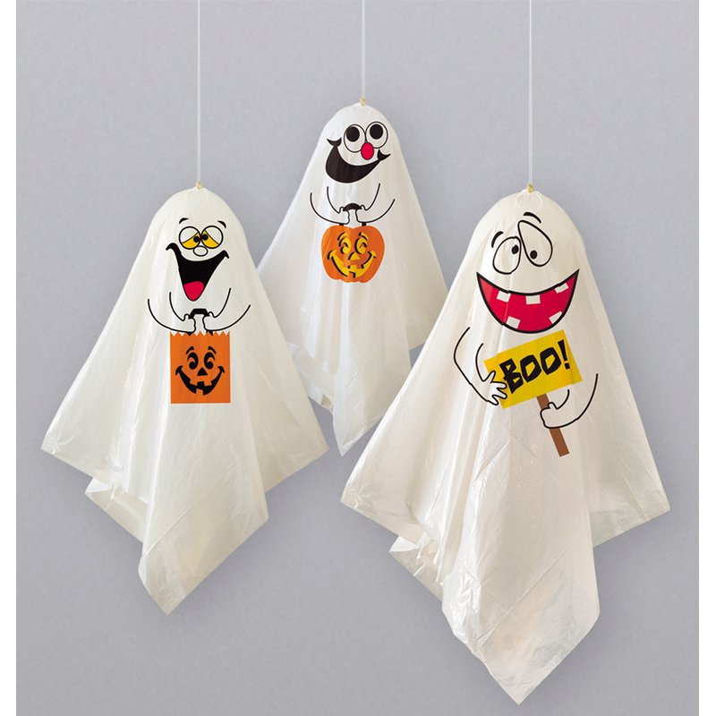 (3) GHOST HANGING DECORATIONS