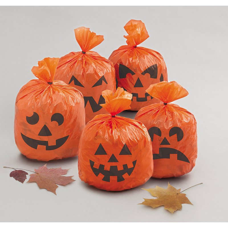 (20) PUMPKIN HANGING LEAF BAGS