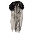 BLACK BRIDE HEADBAND WITH VEIL
