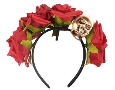 BLACK HEADBAND WITH SKULL