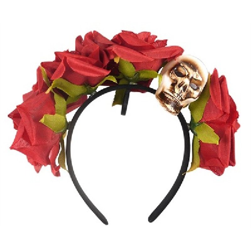 BLACK HEADBAND WITH SKULL