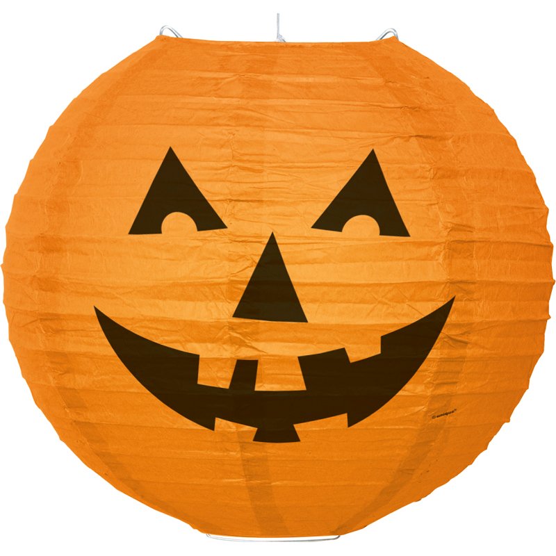 10IN ROUND PUMPKIN PAPER LANTERN