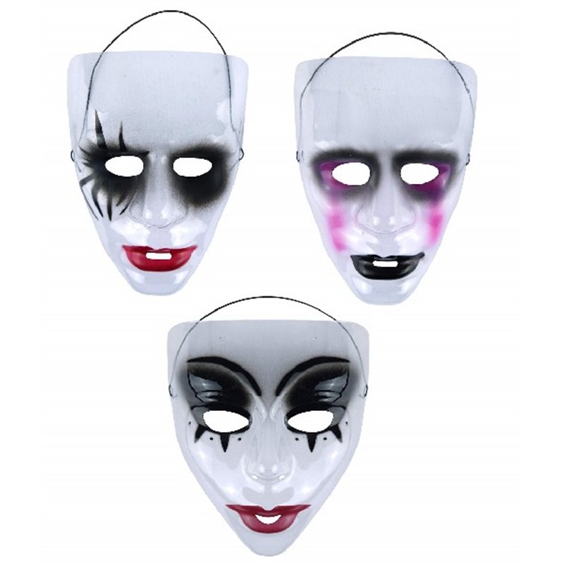 3ASST HALLOWEEN PLASTIC MASKS