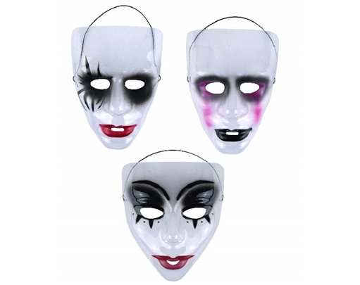 3ASST HALLOWEEN PLASTIC MASKS