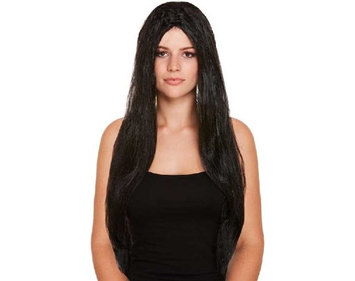 65CM LONG BLACK WIG