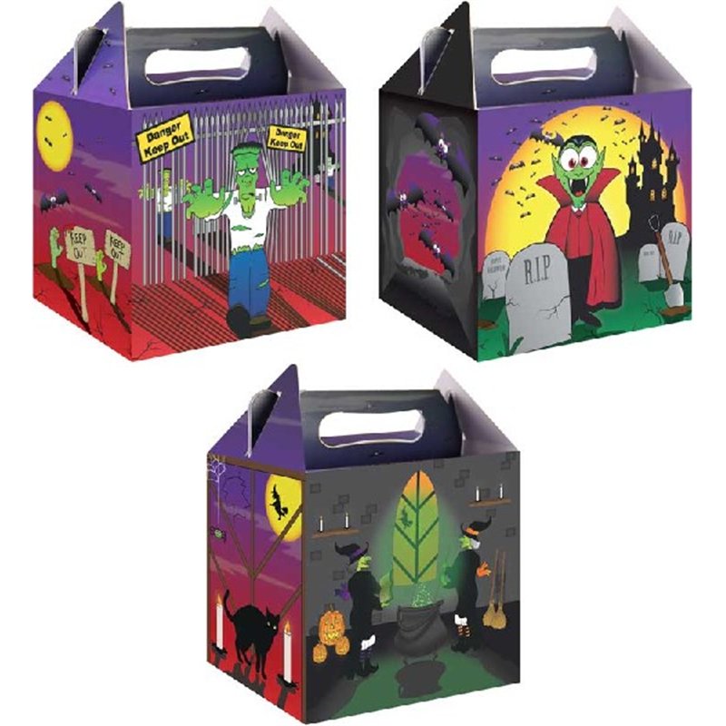 3ASST HALLOWEEN LUNCH BOX 12S
