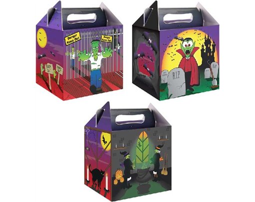 3ASST HALLOWEEN LUNCH BOX 12S