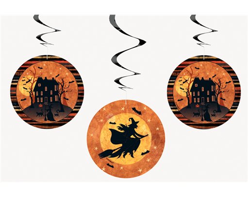 (3) 26in FULL MOON HALLOWEEN SWIRLS