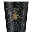 (8) 9oz BLACK/GOLD SPIDER WEB CUPS
