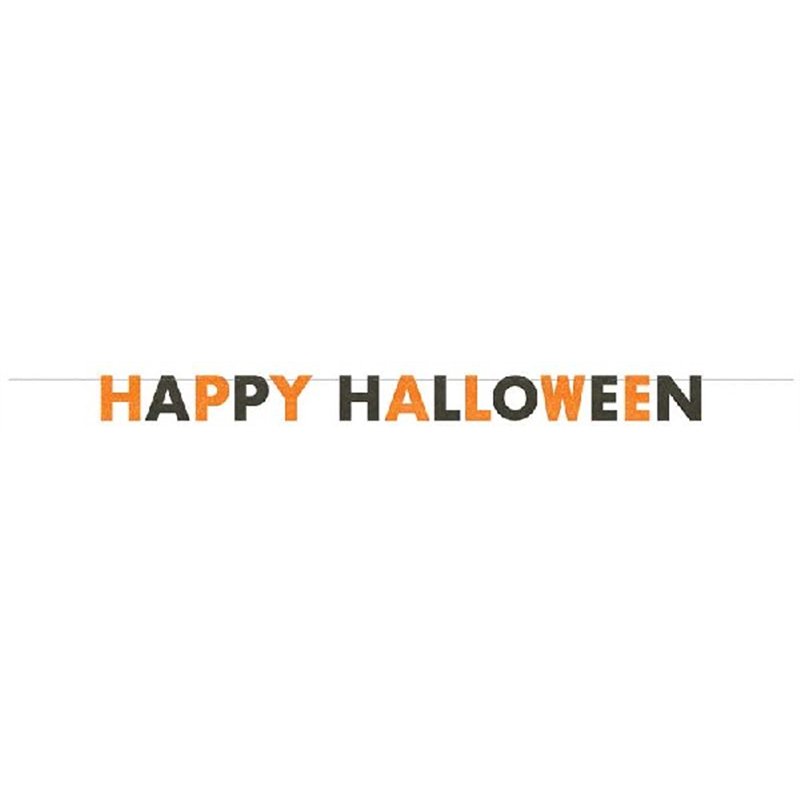 GLITTER ORANGE/BLACK HALLOWEEN BANNER