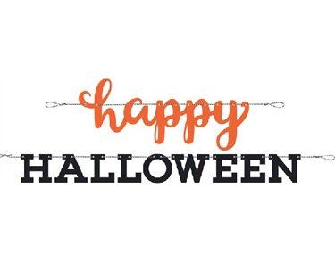 ORANGE/BLACK HAPPY HALLOWEEN BANNER