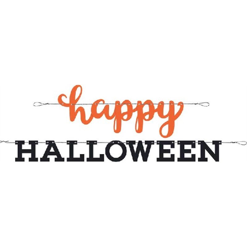ORANGE/BLACK HAPPY HALLOWEEN BANNER