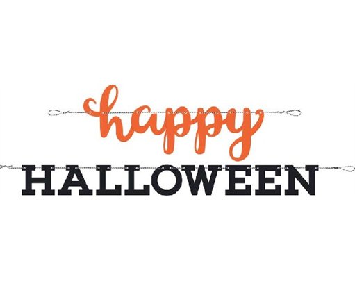 ORANGE/BLACK HAPPY HALLOWEEN BANNER