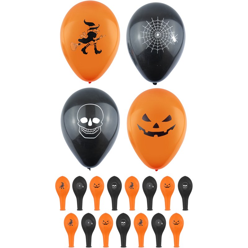 12PK 23cm HALLOWEEN PRINTED BALLOONS