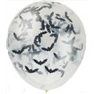 5PK 16in CLEAR LATEX BALLOONS WITH BAT CONFETTI