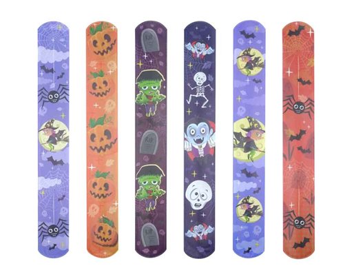 6ASST HALLOWEEN SNAP BRACELET 120S