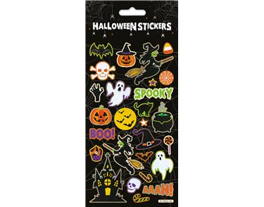 BLACK HALLOWEEN SPOOKY STICKERS