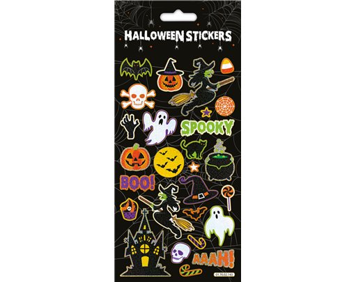 BLACK HALLOWEEN SPOOKY STICKERS