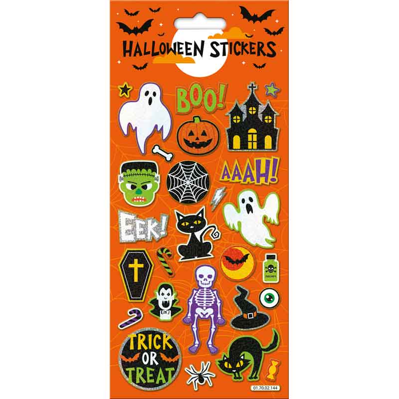 ORANGE HALLOWEEN BOO STICKERS