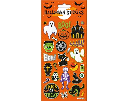 ORANGE HALLOWEEN BOO STICKERS