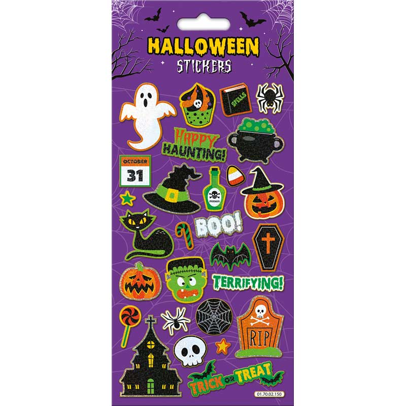 PURPLE HAPPY HAUNTING STICKERS