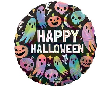 18in IRIDESCENT PASTEL HALLOWEEN FOIL BALLOON