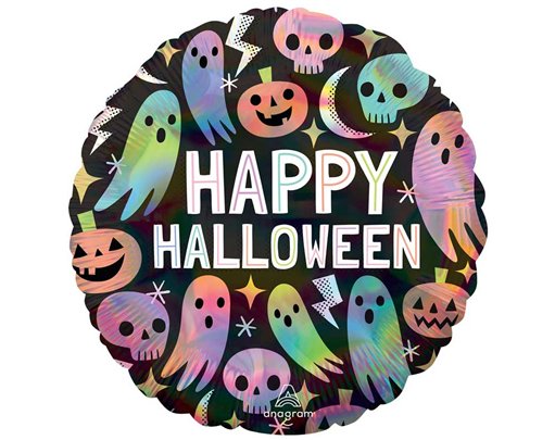 18in IRIDESCENT PASTEL HALLOWEEN FOIL BALLOON
