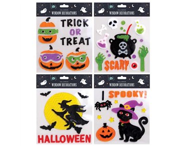 HALLOWEEN PUMPKIN WINDOW GEL STICKERS