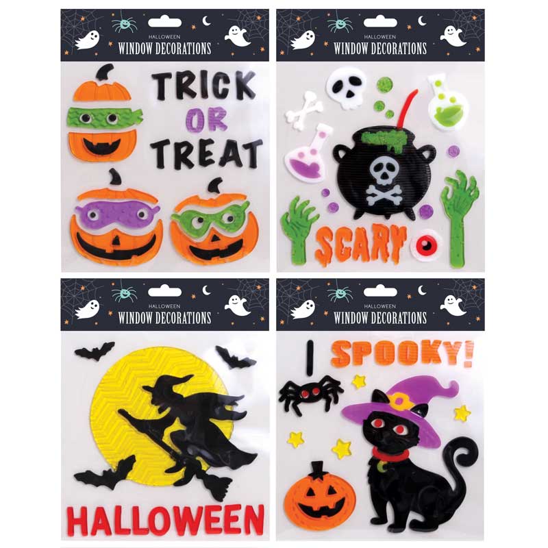 HALLOWEEN PUMPKIN WINDOW GEL STICKERS