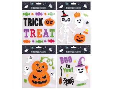 HALLOWEEN CHARACTER GEL WINDOW STICKERS
