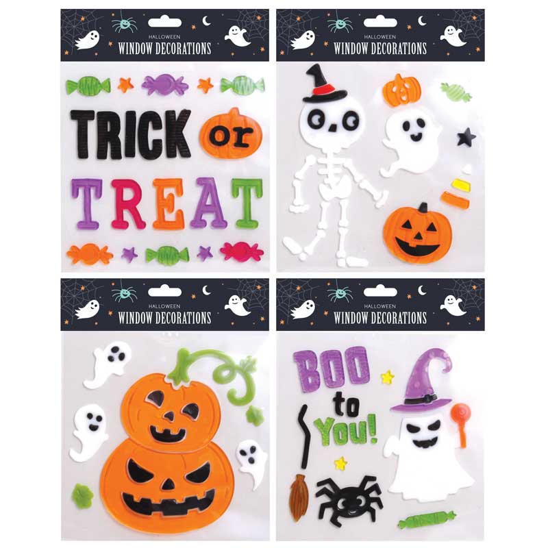 HALLOWEEN CHARACTER GEL WINDOW STICKERS