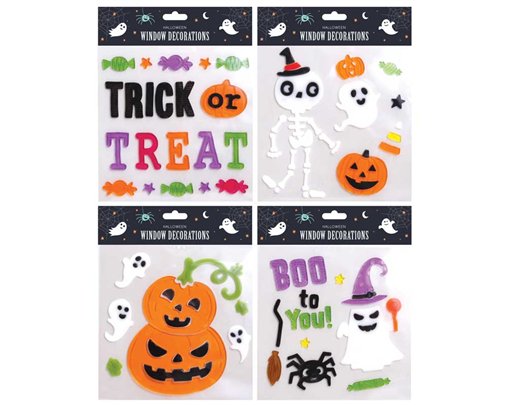 HALLOWEEN CHARACTER GEL WINDOW STICKERS
