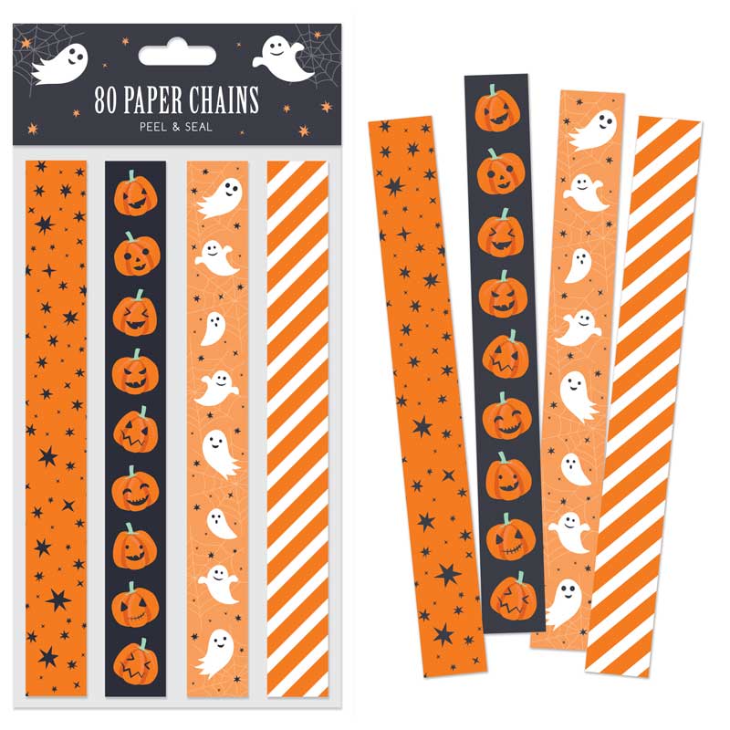 80PC HALLOWEEN PAPER CHAIN DECORATIONS