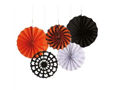 5PK HALLOWEEN HANGING PAPER DECORATIONS