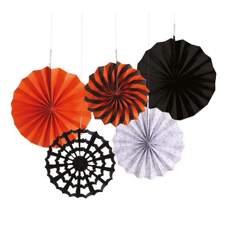 5PK HALLOWEEN HANGING PAPER DECORATIONS