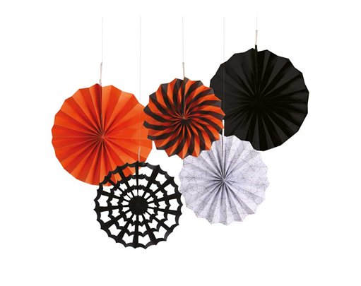 5PK HALLOWEEN HANGING PAPER DECORATIONS