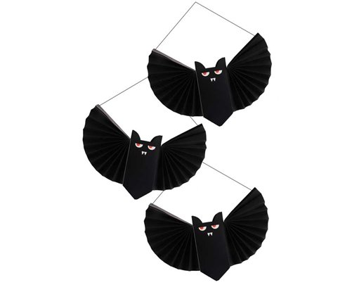 3PK HALLOWEEN PAPER BAT DECORATIONS