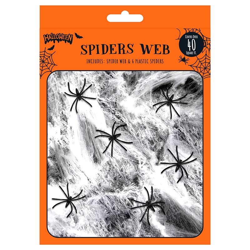 20g HALLOWEEN SPIDER WEB WITH SPIDERS