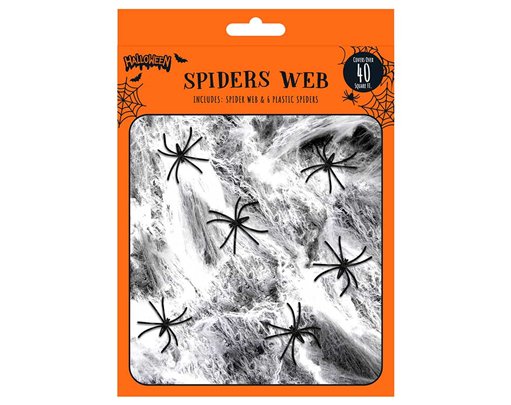 20g HALLOWEEN SPIDER WEB WITH SPIDERS