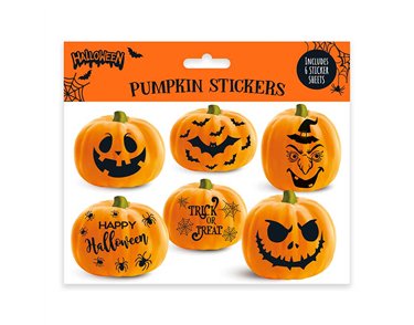 6ASST PUMPKIN STICKER SILHOUETTE