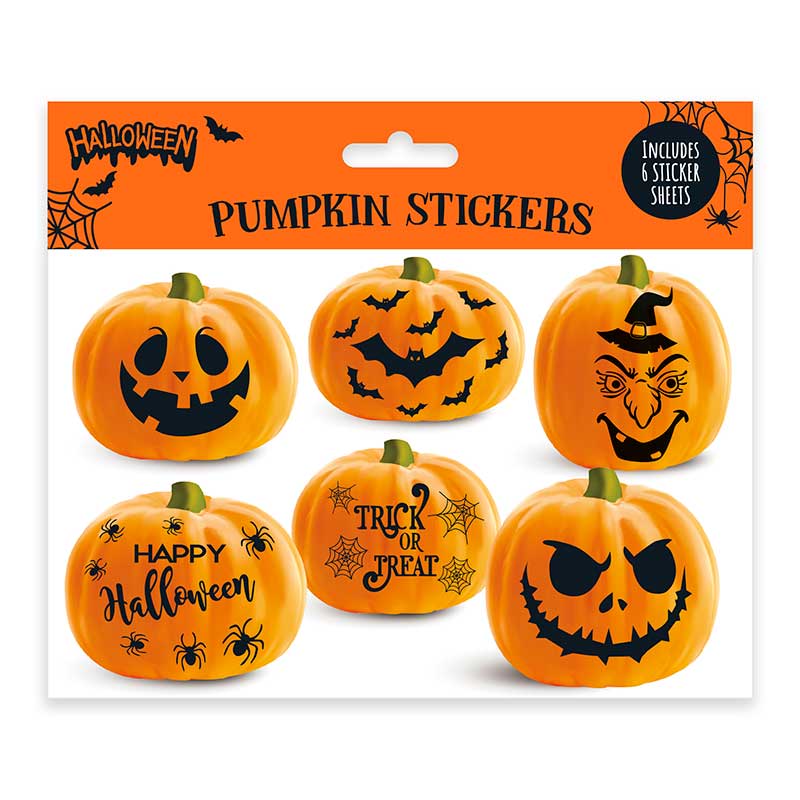 6ASST PUMPKIN STICKER SILHOUETTE