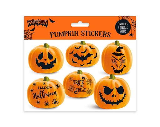 6ASST PUMPKIN STICKER SILHOUETTE