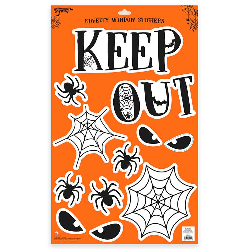 HALLOWEEN SPOOKY CLEAR WINDOW STICKERS