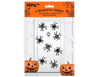 8PK HALLOWEEN DECORATIVE SPIDERS