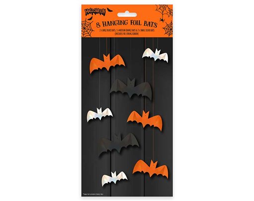 8PK HALLOWEEN DECORATIVE BATS