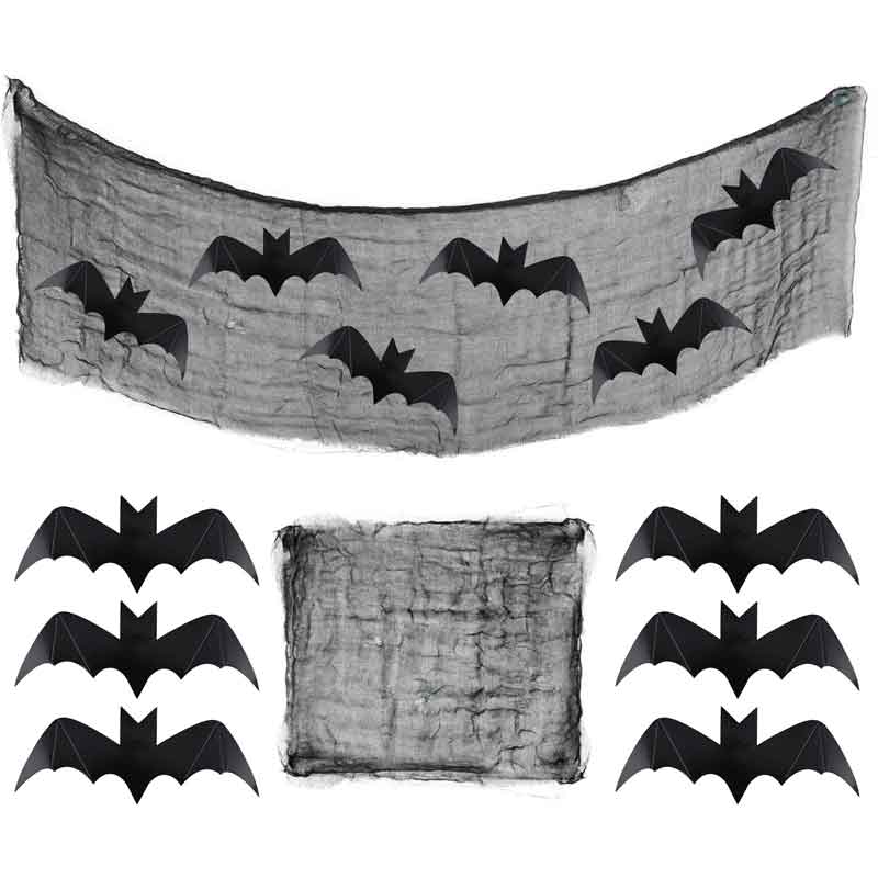 6PK PAPER BAT DECORATIONS